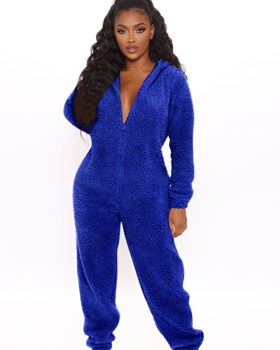 Casual Sweet Vacation Home Wear  Hoodie Jumpsuits