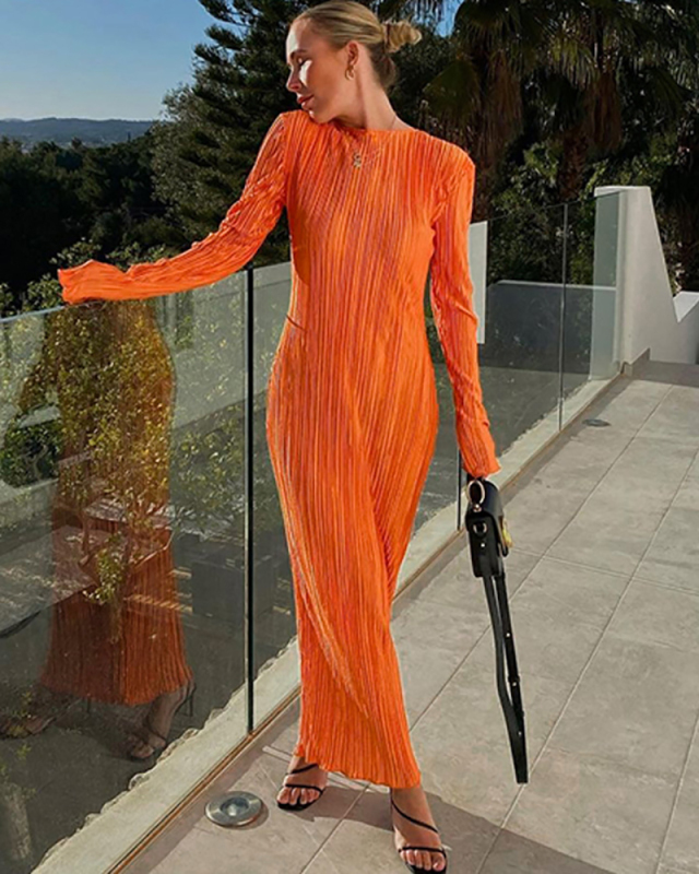 Long Sleeve Women Autumn Long Dress Hot Sale S-L