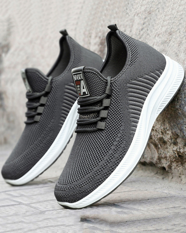 Wholesale Men's Sport Breathable Sneakers Gray Black 39-44