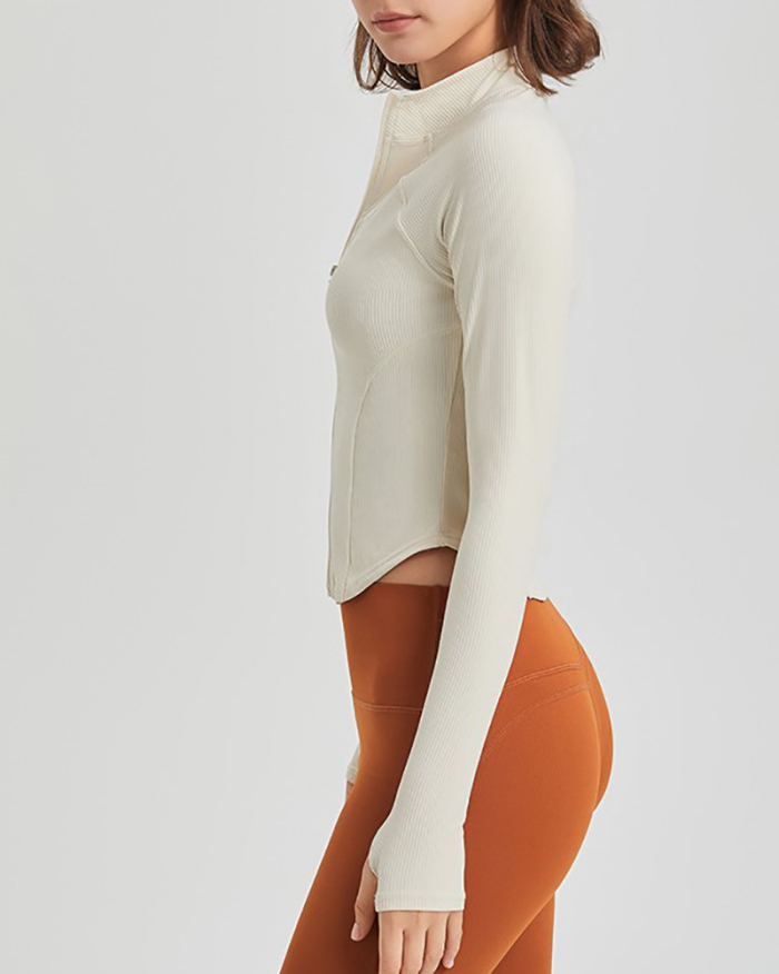Long Sleeve Shape Casual Running Fitness Coat S-XL