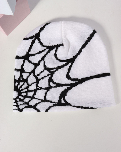 Spider Web Jacquard Knitted Hat Beanie Hat