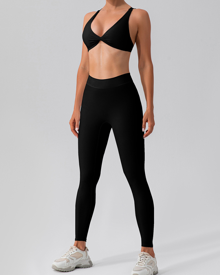 Woman V Neck Quick Dry Sports Yoga Bra S-XL