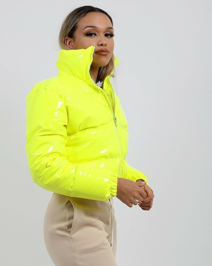 Women Long Sleeve Solid Color Bright Color Jackets S-2XL