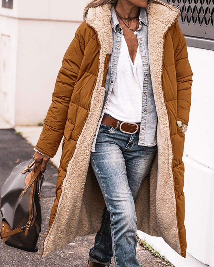 Women Elegant Long Sleeve Hoodies Fleeces Slim Winter Warm Long Coats S-2XL