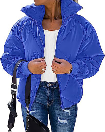 Winter New Long Sleeve Zipper Stand Collar Casual Jackets S-XL