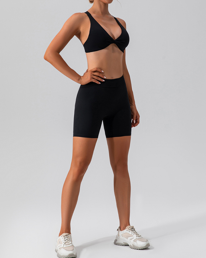 High Elastic V Back Waist Hips Lift Running Sports Shorts S-XL