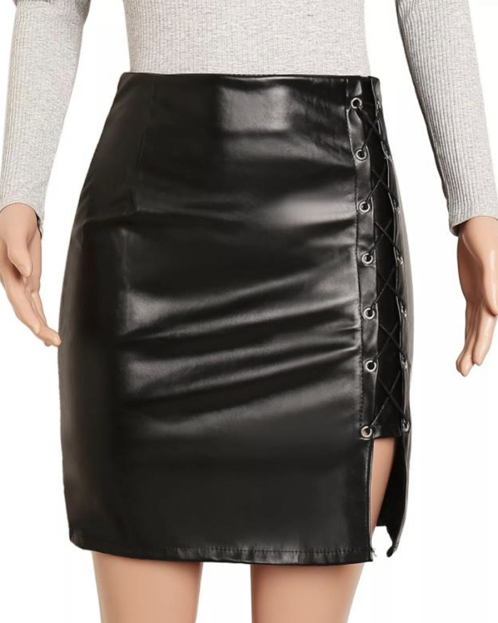 PU Fashion Girl Hot Short Skirt S-XL