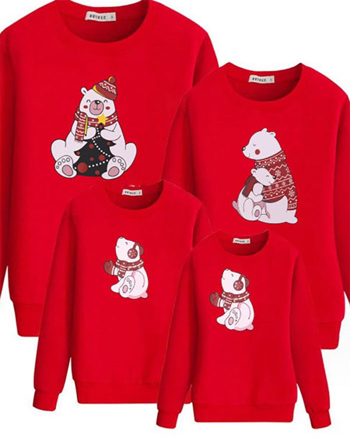 Cotton Christmas Red Family Clothing Fall and Winter Sweatshirt