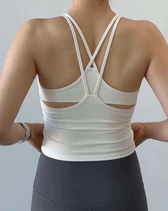 Back Criss Cross Seamless Yoga Sports Vest S-L