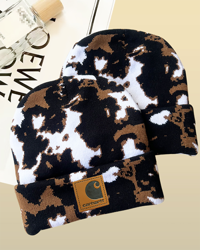 Leopard Cow Milk  Fashion Y2K Beanie