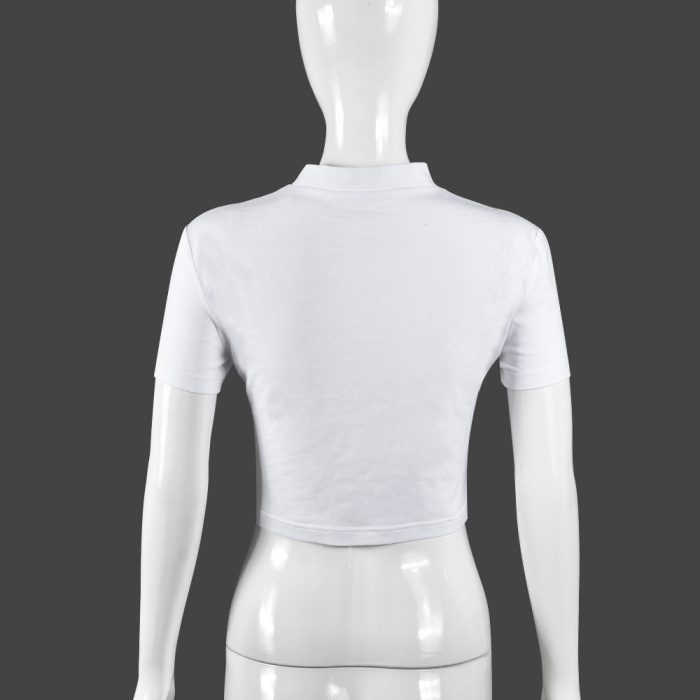 Short Sleeve White Printed Sexy Girl T Shirt