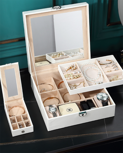 Jewelry box European style with lock jewelry organizer jewelry collection box watch necklace bracelet organizer box