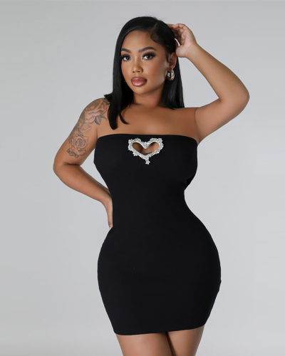 Sleeveless Women Love Heart Mini Dress S-L