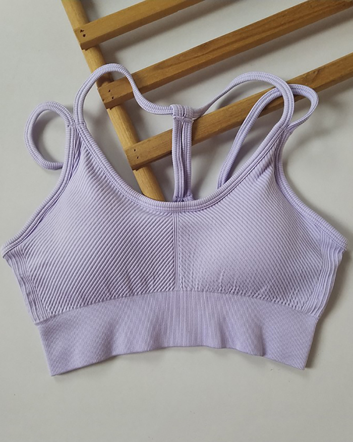 New Women Running Solid Color Work Out Sports Bra S-L
