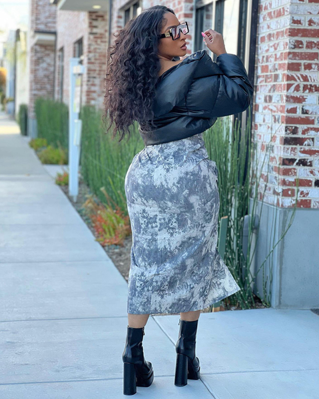 Strapless Women Printed Multi Pockets Sexy Dress S-XL