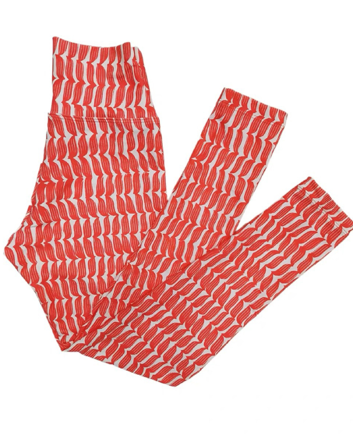 Women Quick Drying Printed High Waist Running Training Pants S-L