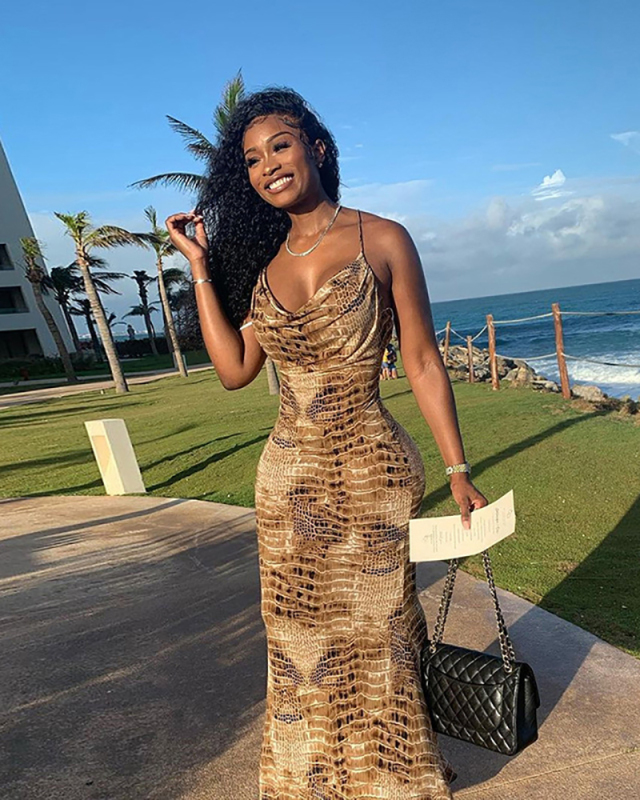 Leopard Printed Sleeveless Women Long Dress S-L