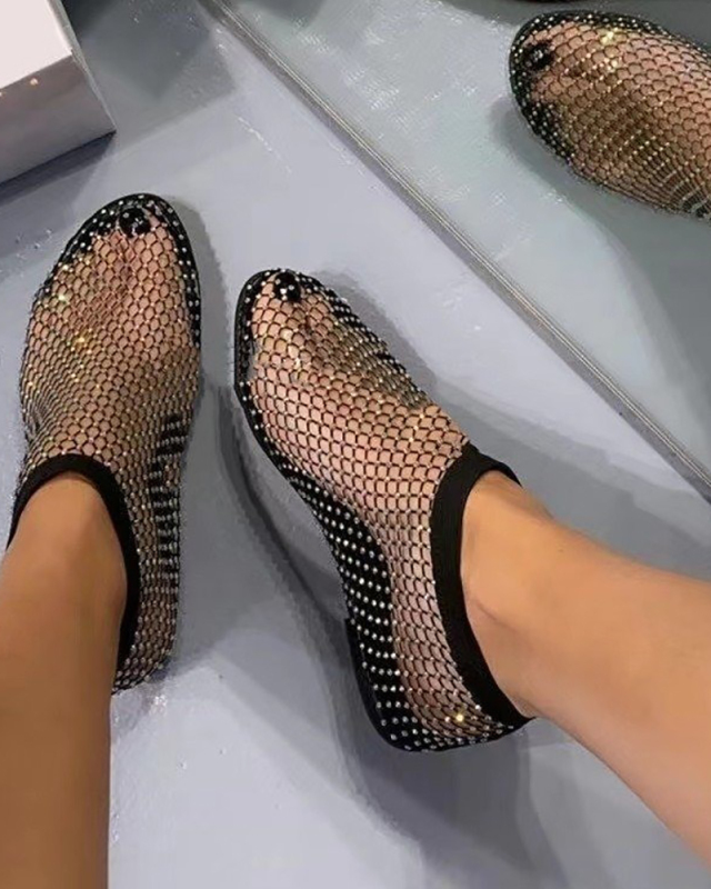 Flat Diamond Hollow Out Summer Sandals Shoes