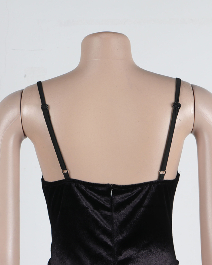 Women Rhinestone Sling Sexy Velvet Patchwork See Through Mini Dress Bodycon Dresses Black S-2XL
