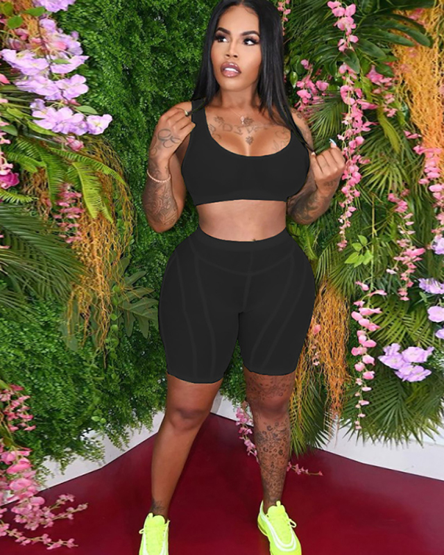 Mesh See Through Women Summer Two Piece Short Set S-XL