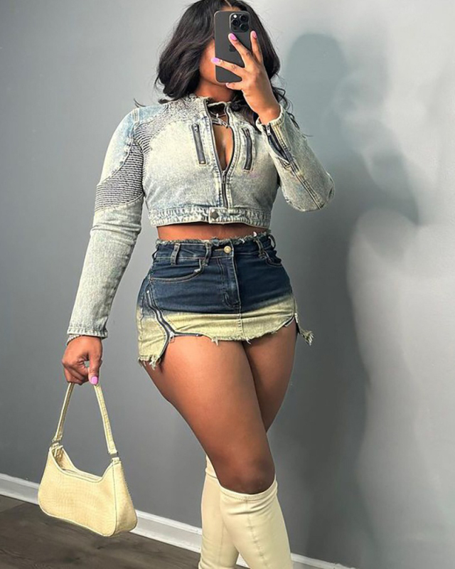 High Waist Jean Short Skirts S-XXL