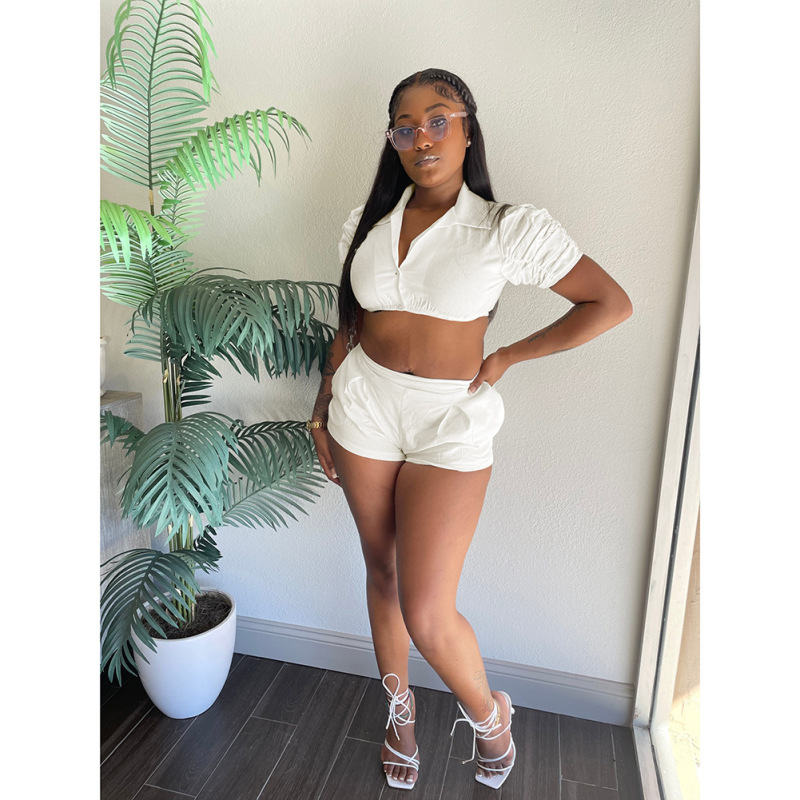 Y2K Style Short Sleeve Women Summer Two Piece Short Set S-XXL