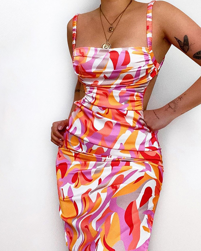 Sleeveless Printed Summer Long Dress S-XL