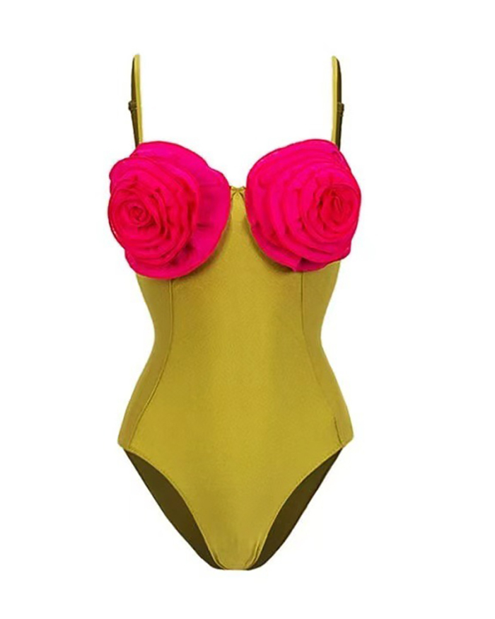 Sexy Slim Big Rose Swimwear Beach Wear Bikinis S-L