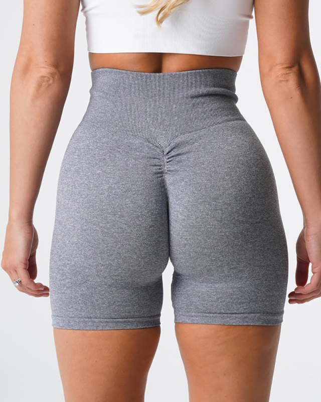 Women High Waist Hips Lift Yoga Sports Shorts S-L