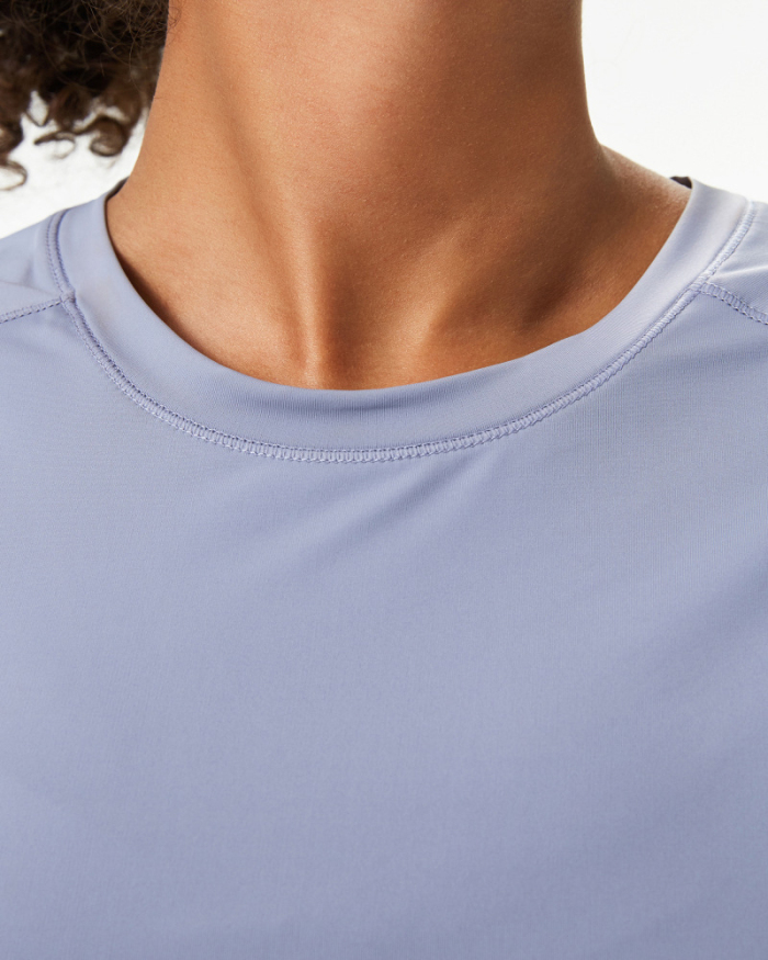Women Loose Short Sleeve Mesh Quick Drying T-shirt S-XL
