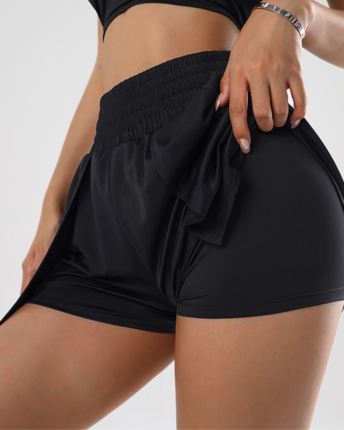 Summer High Waist Quick Drying Lined Sports Shorts XS-XL