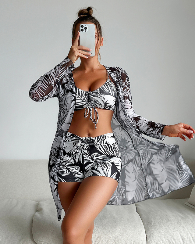3pcs Set Printed Ladies Swimwear S-XL
