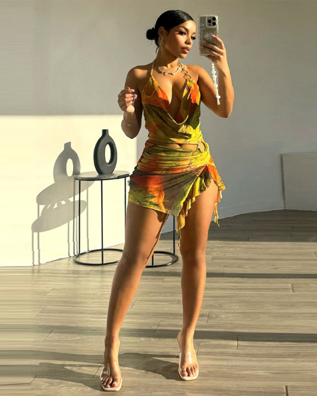 Irregular Mesh Women Summer Sexy Dress S-L