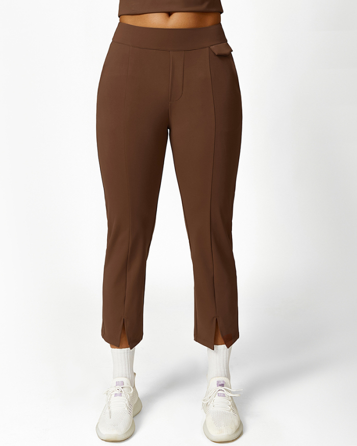 Lapel Zipper Neck T-shirt Loose Sports Shorts Fitness Pants Yoga Two-piece Sets S-L