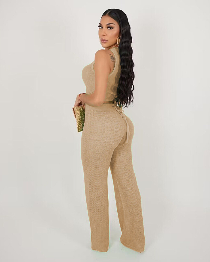 See Through Women New Summer Two Piece Pant Set S-XXL