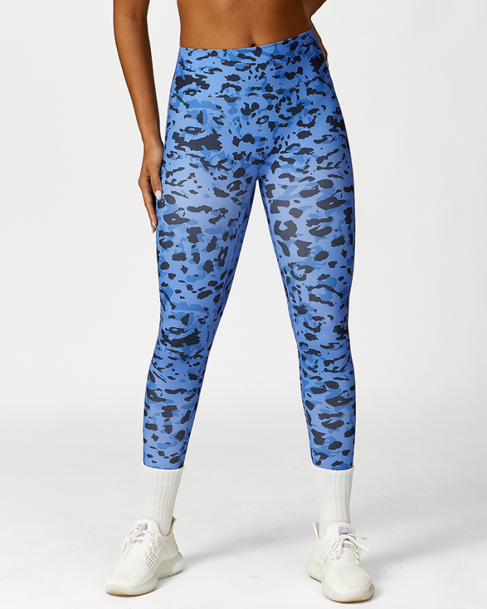 Presale Leopard Pring Halter Neck Bra Shorts Pants Sports Matching Sets Two-piece Sets S-L