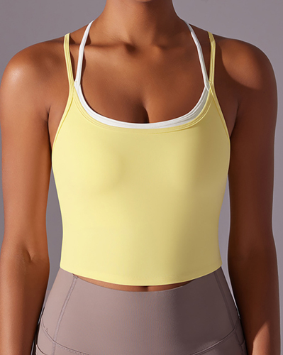 Women Sling Colorblock Fitness Vest  S-XL