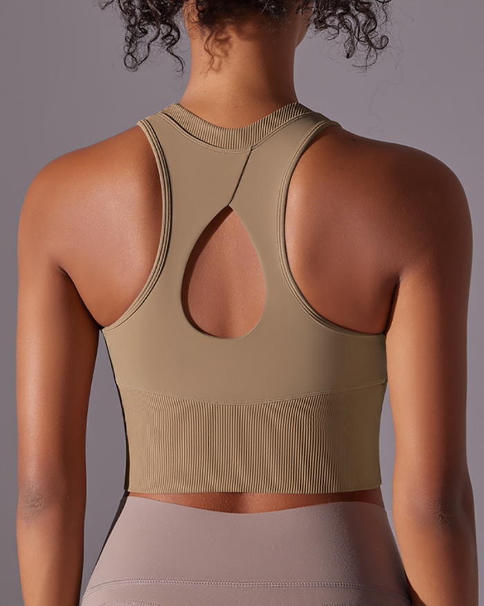 Hollow Out Back Slim Line Fixed Pad Fitness Vest S-XL