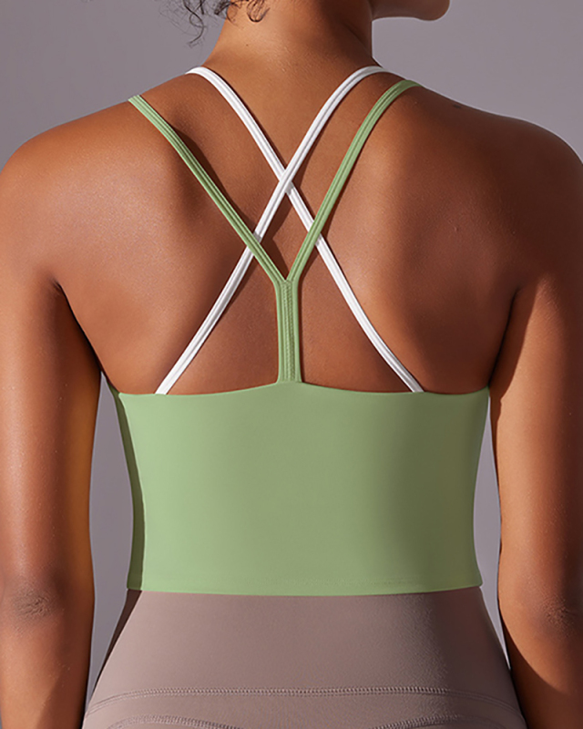 Women Sling Colorblock Fitness Vest  S-XL