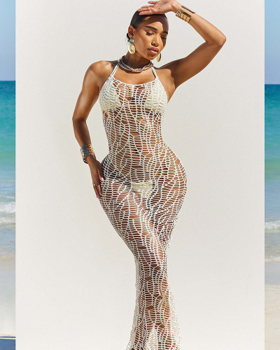 3PCS Set Hollow Out Swimwear Set Include Cover Up Dress S-XL