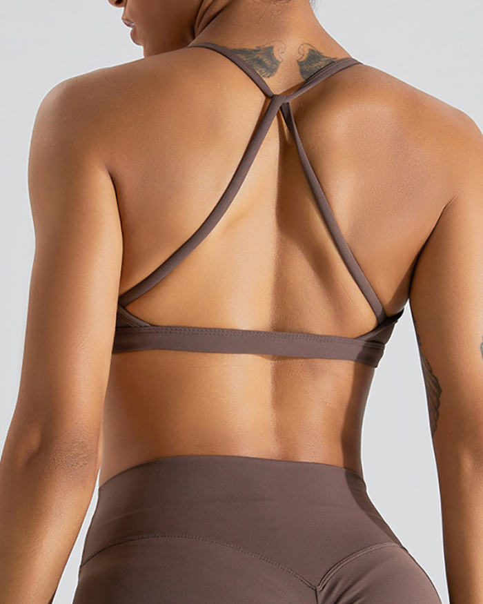 Women Quick Drying Criss Cross Back Hips Lift Sports Yoga Two-piece Sets S-XL