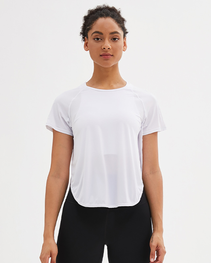 Woman O-Neck Summer Breathable Short Sleeve Mesh Running T-shirt S-2XL