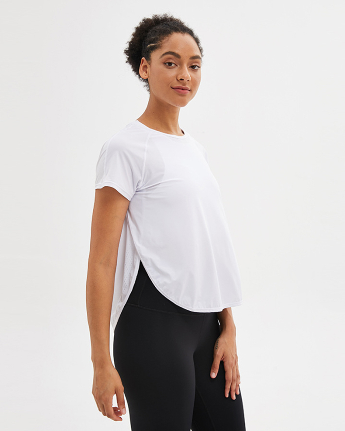 Woman O-Neck Summer Breathable Short Sleeve Mesh Running T-shirt S-2XL