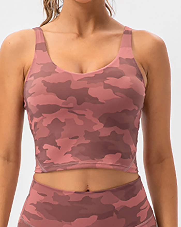 Women Camo Sports Protect Fitness Running Vest S-2XL