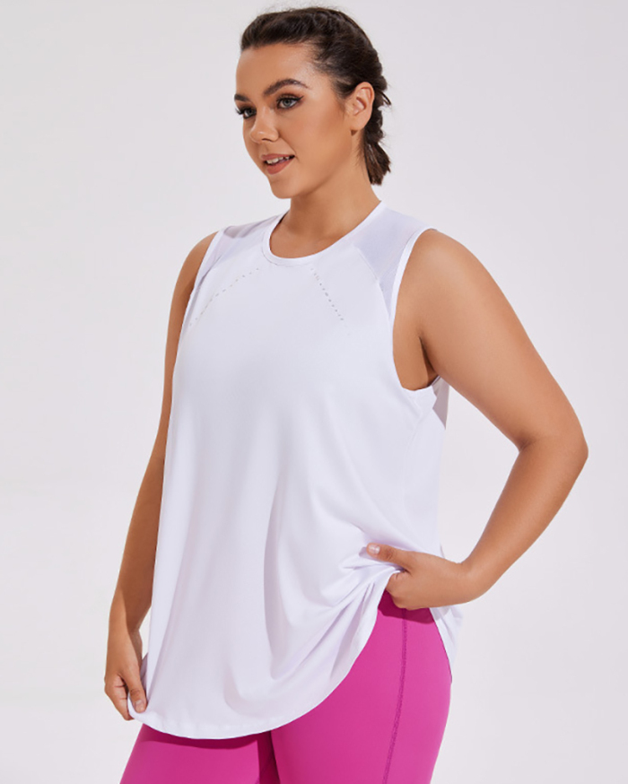 Women Sleeveless O Neck Quick Drying Running Training Plus Size Vest XL-4XL