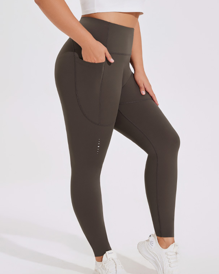 High Waist Side Pocket Active Wear Running Plus Size Leggings XL-4XL