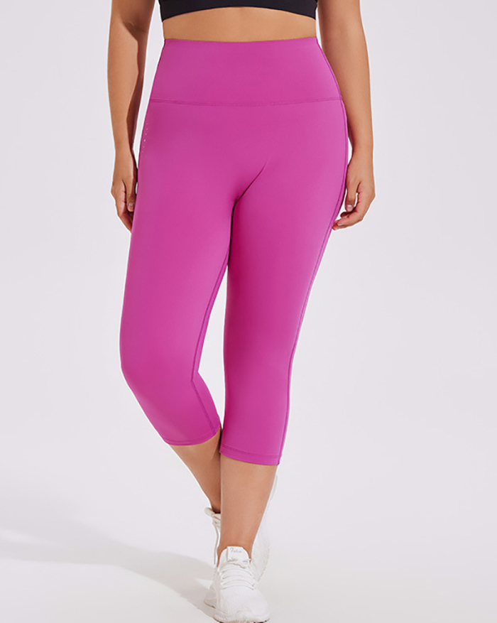 Women High Waist Plus Size Yoga Fitness Cropped Pants XL-4XL