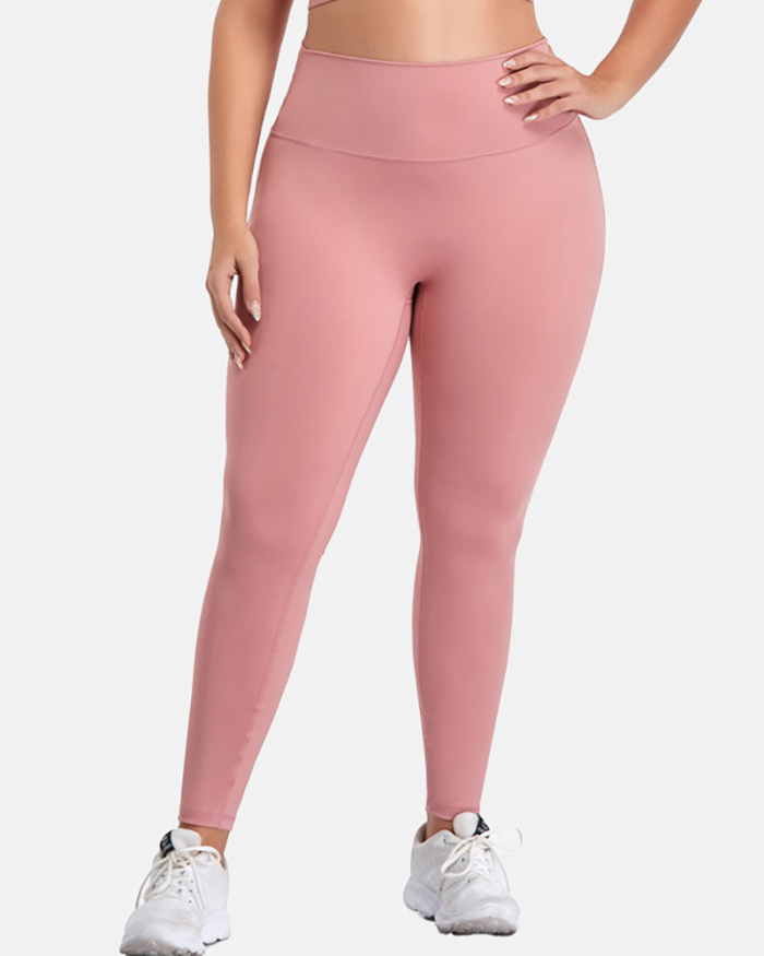 Women Solid Color High Waist Good Elastic Plus Size Leggings Blue Black Pink XL-4XL