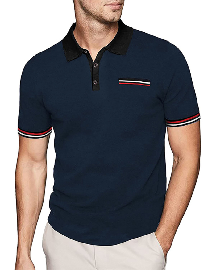 Summer Short Sleeve Business Golf Polo T-Shirt Black Blue White Navy Blue S-2XL