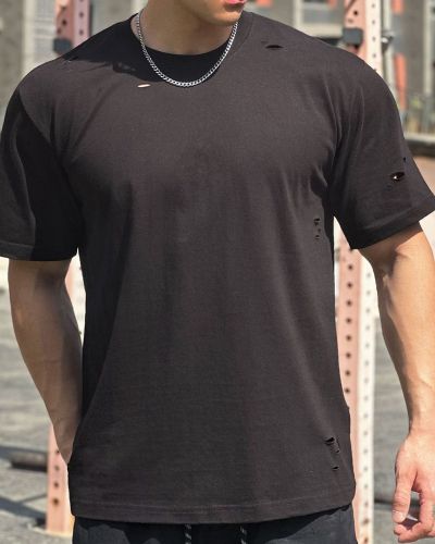 Active Wear Men's Hollow Out Short Sleeve T-shirt M-3XL
